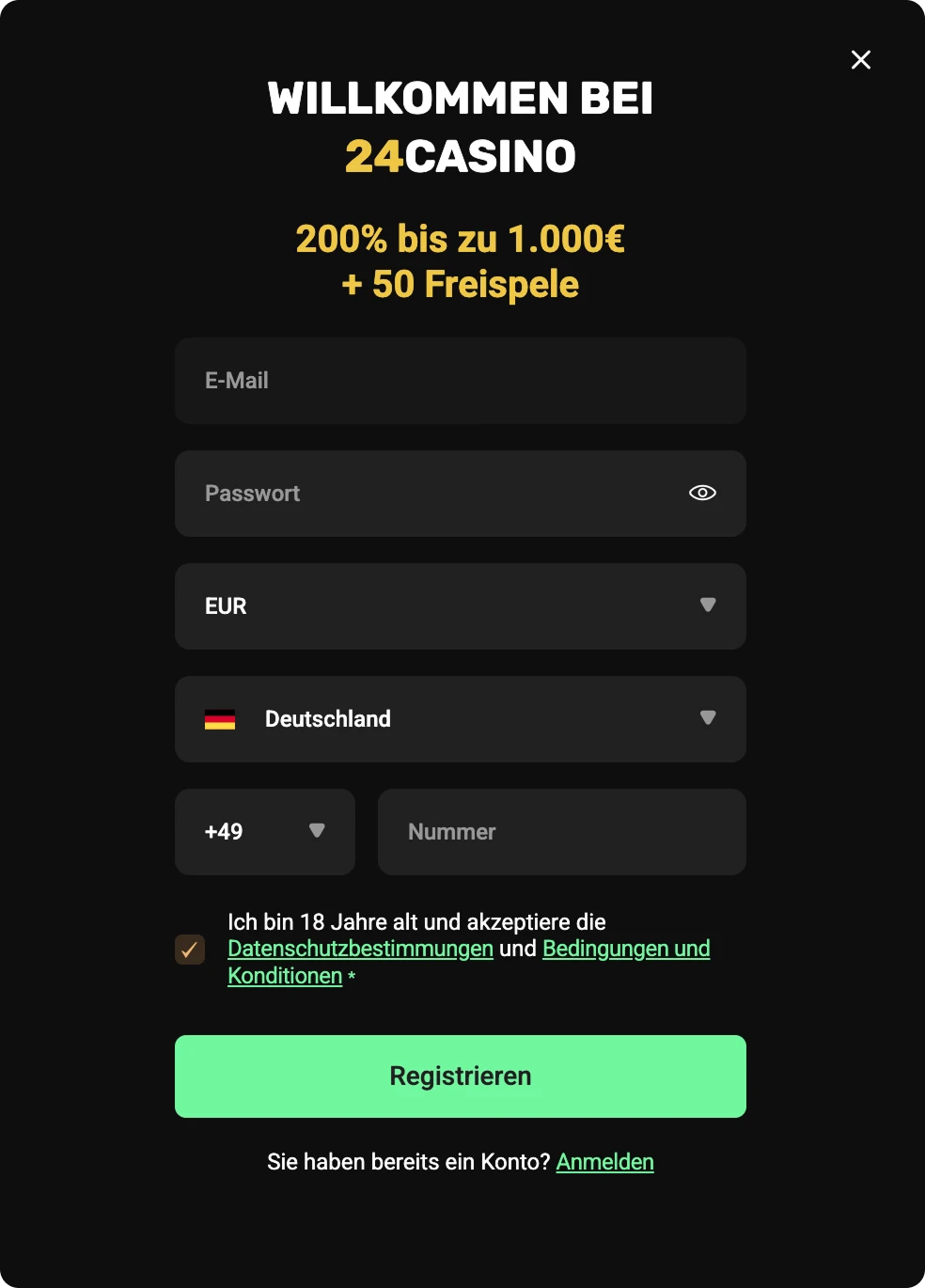 24 Casino Anmeldung